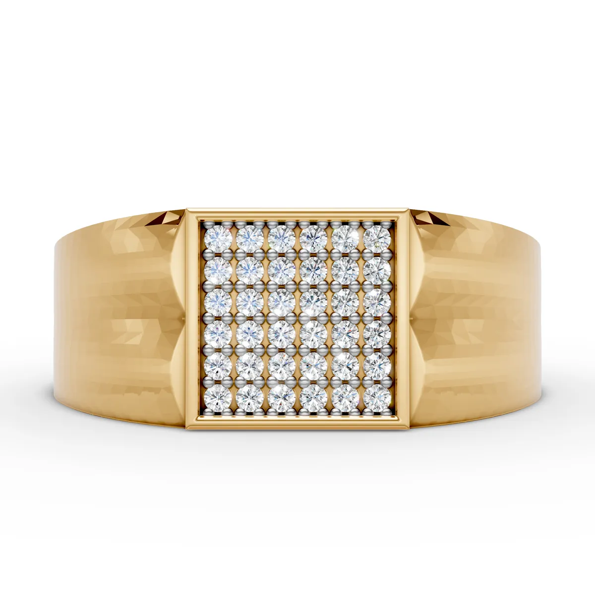 Square Diamond Signet Ring